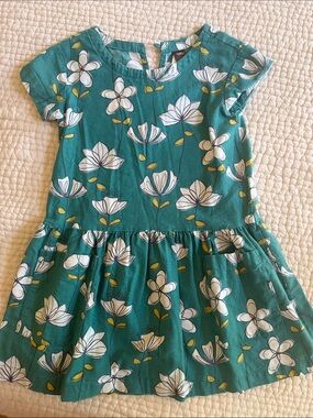 Kids Floral Teal Short-Sleeve Dress